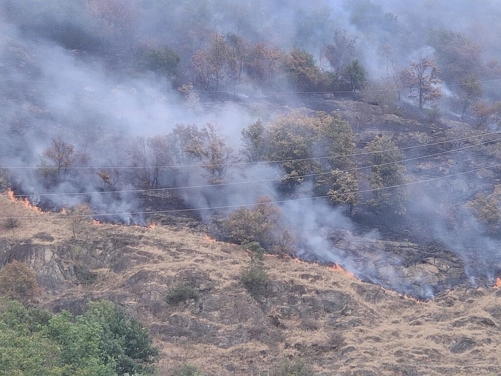incendio Caprie piemonte