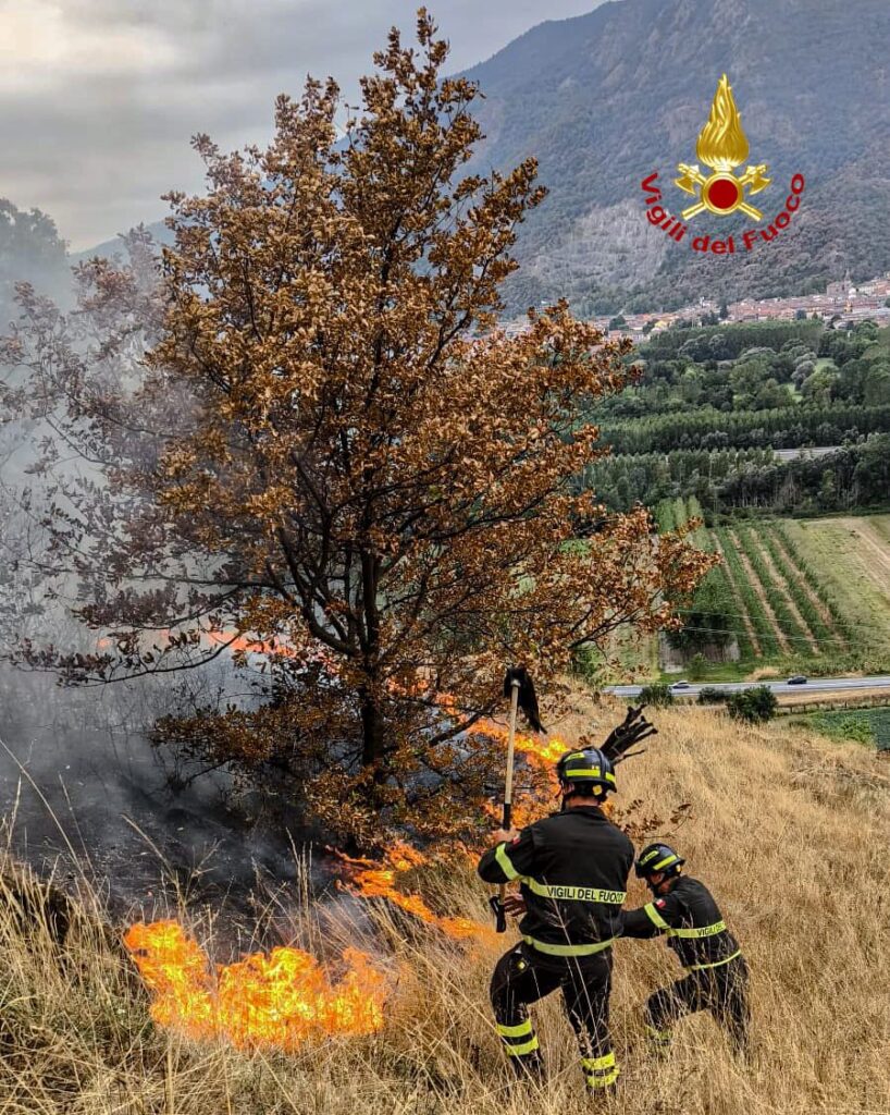 incendio Caprie piemonte