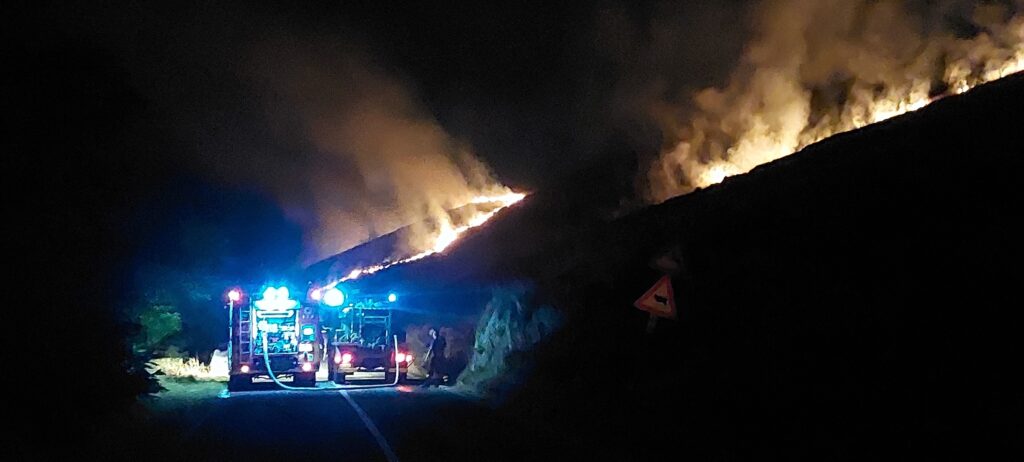 incendio Monte Salviano abruzzo
