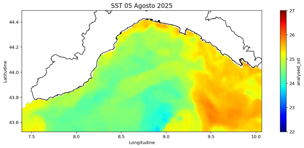 liguria temperature mar ligure arpal
