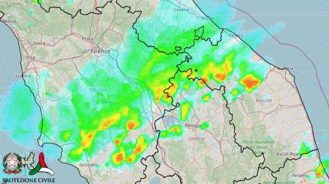 linea temporalesca maltempo oggi centro italia