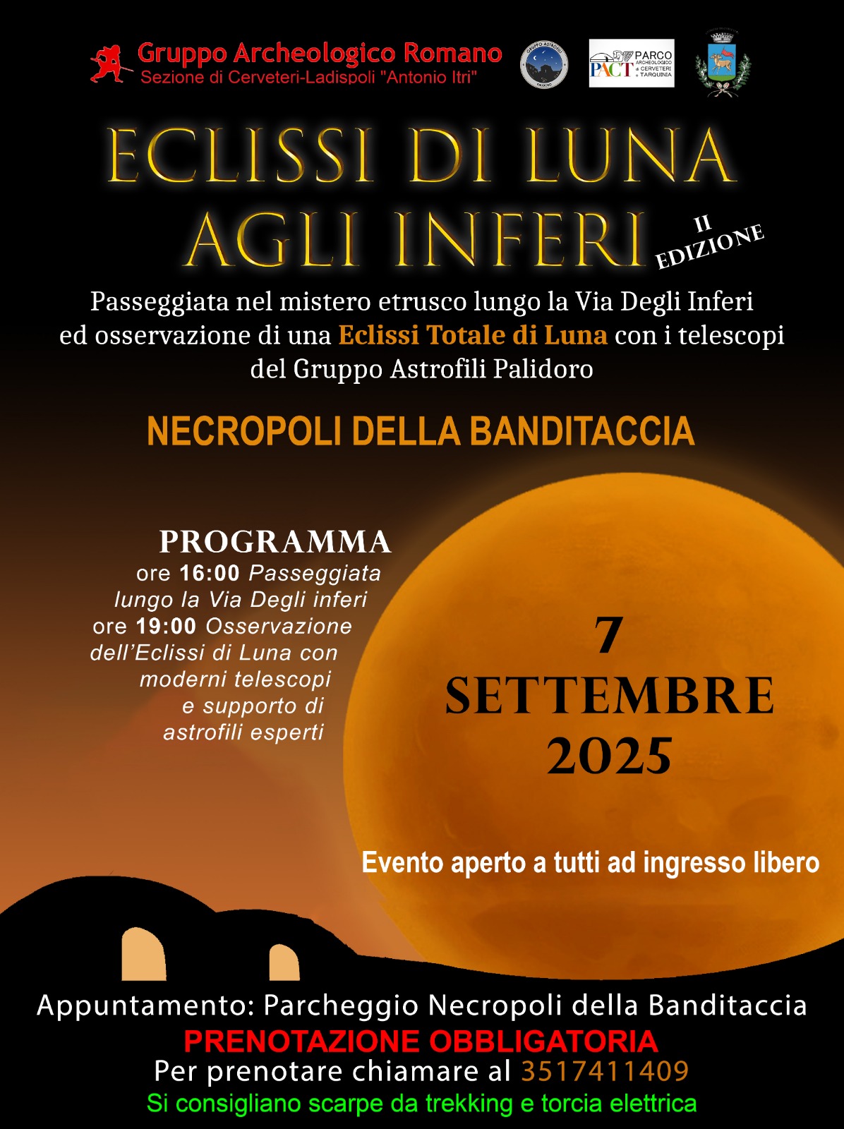 luna eclissi evento cerveteri