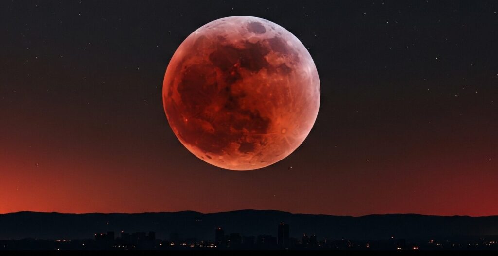 luna rossa di sangue eclissi lunare totale