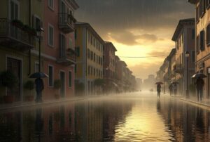 maltempo oggi nord italia pioggia strade allagate