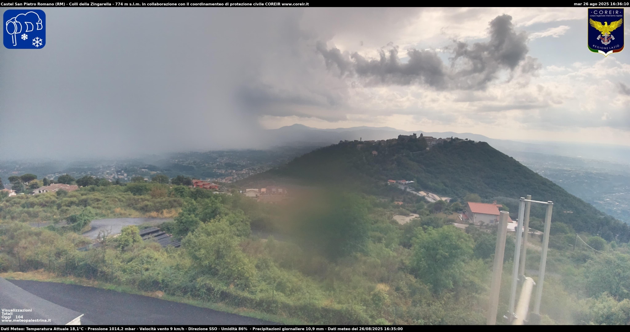 Maltempo Lazio, forte temporale sui Prenestini: nubifragio nella zona di Palestrina | FOTO