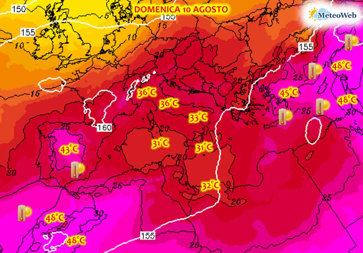 meteo mese di agosto 2025