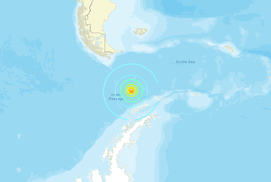 terremoto antartide cile argentina passaggio drake
