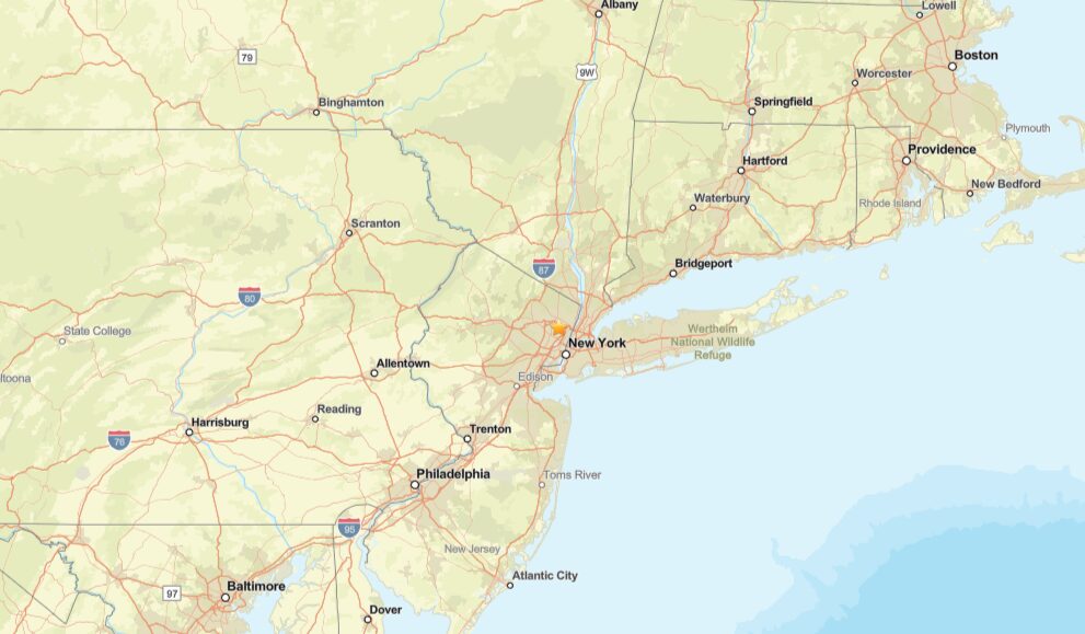 terremoto new york new jersey usa