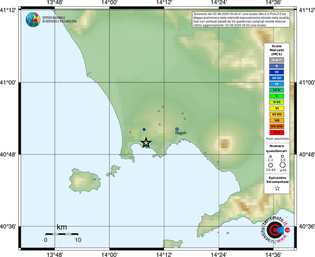 terremoto oggi napoli pozzuoli campo flegrei