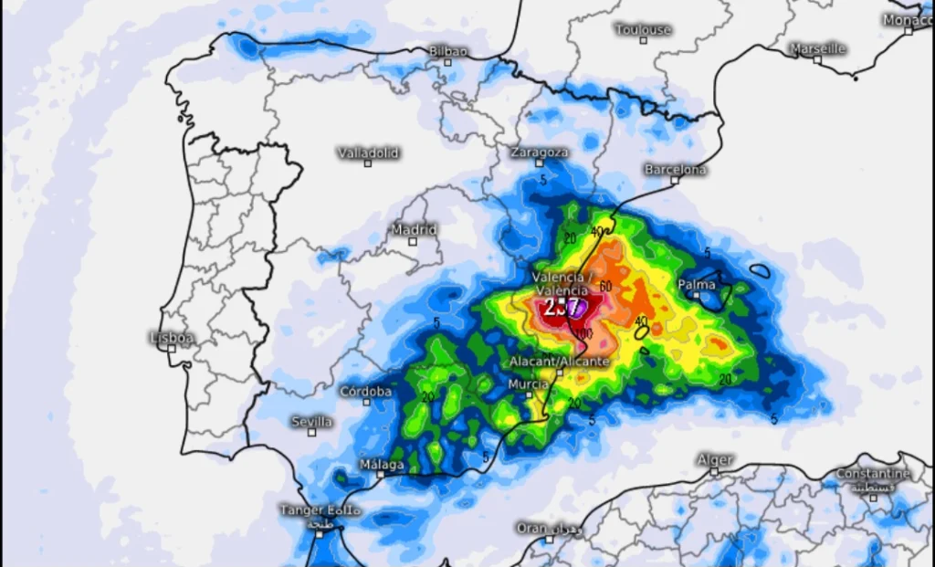Accumuli piogge Spagna