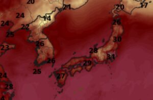 Caldi anomalo Giappone