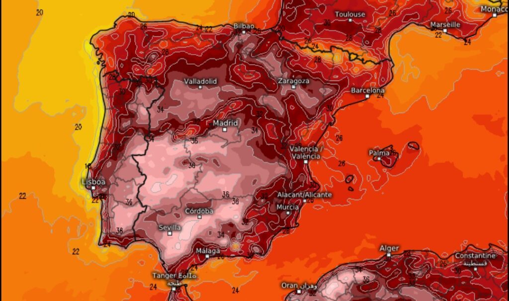 Caldo record Spagna
