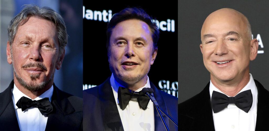 Larry Ellison elon musk jeff bezos