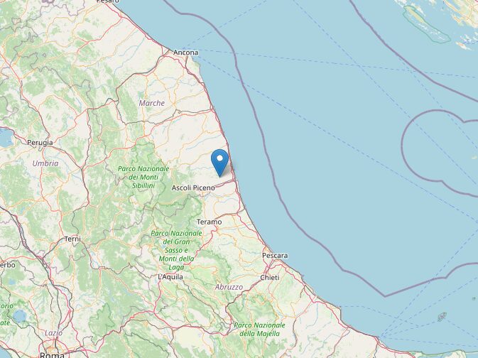 Terremoto Marche, scossa tra Ascoli Piceno e San Benedetto del Tronto | DATI e MAPPE