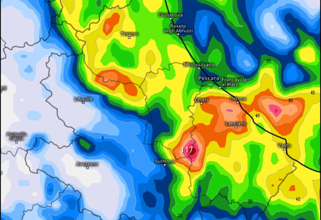 Precipitazioni Abruzzo prossimi giorni