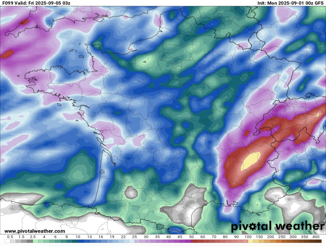 Precipitazioni Francia 5 settembre 
