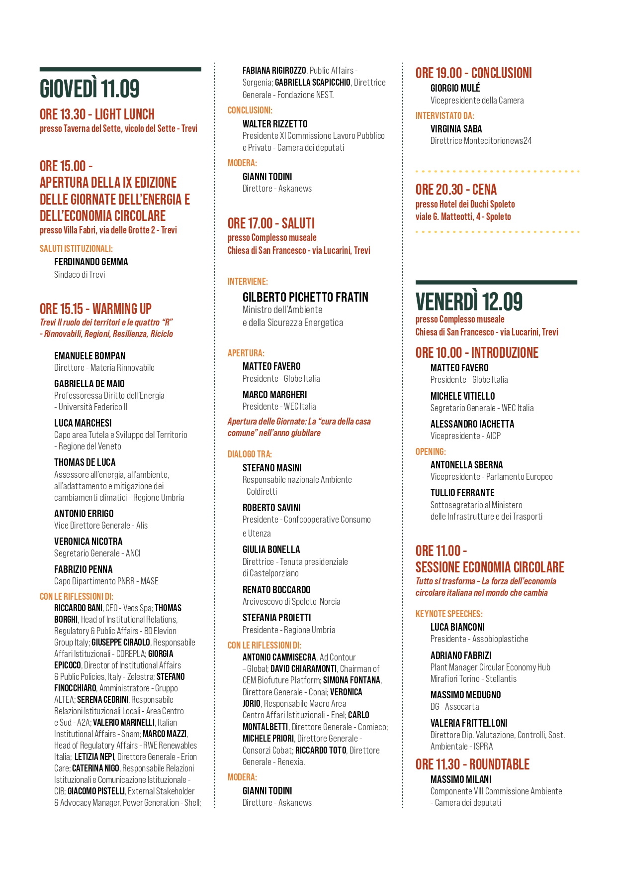 Programma Giornate energia