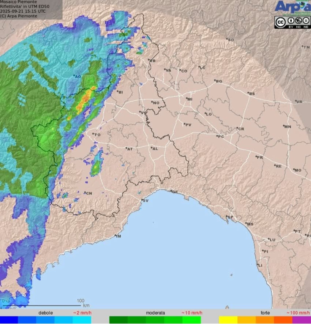 Radar Arpa Piemonte 21 settembre