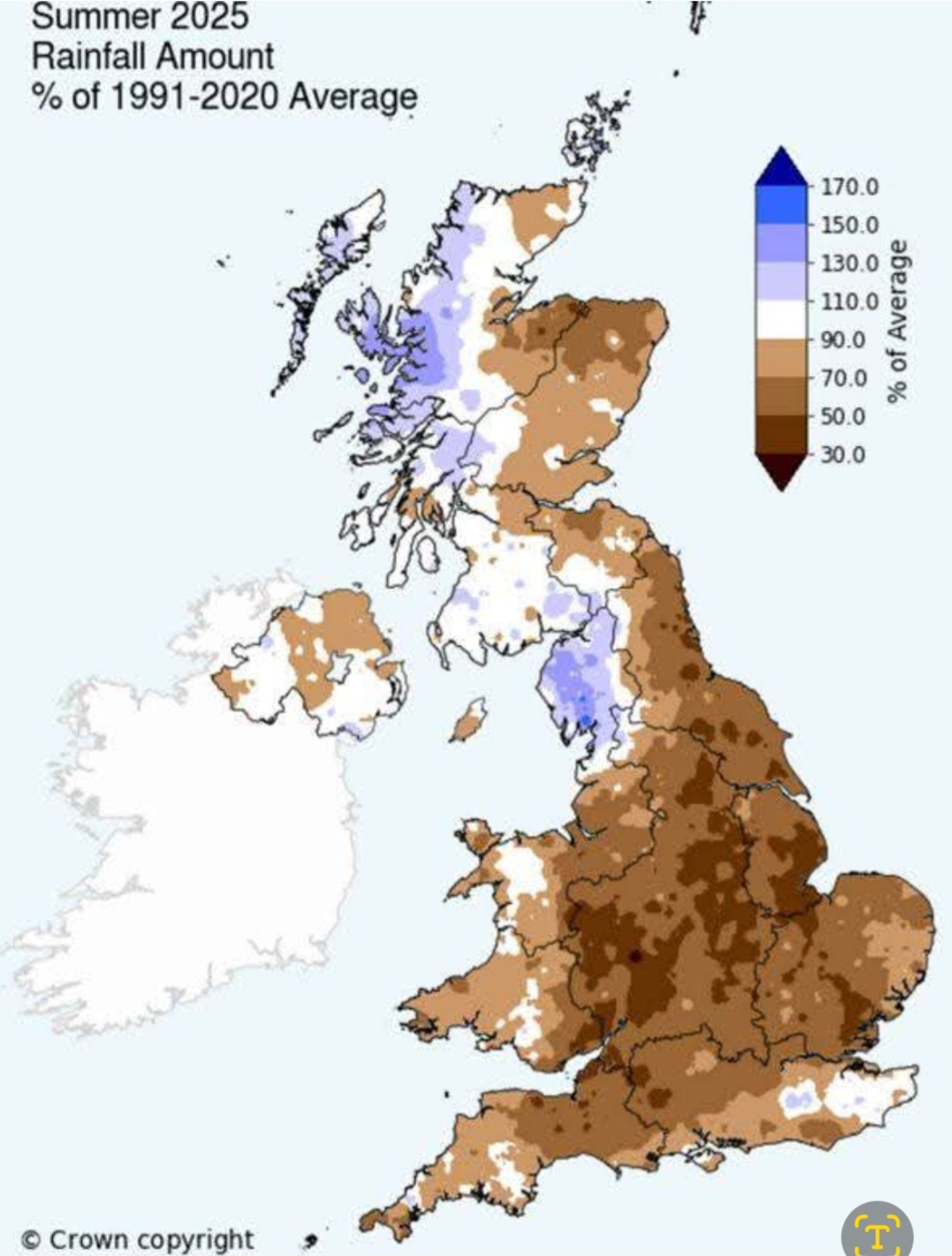 Siccità Regno Unito estate 2025