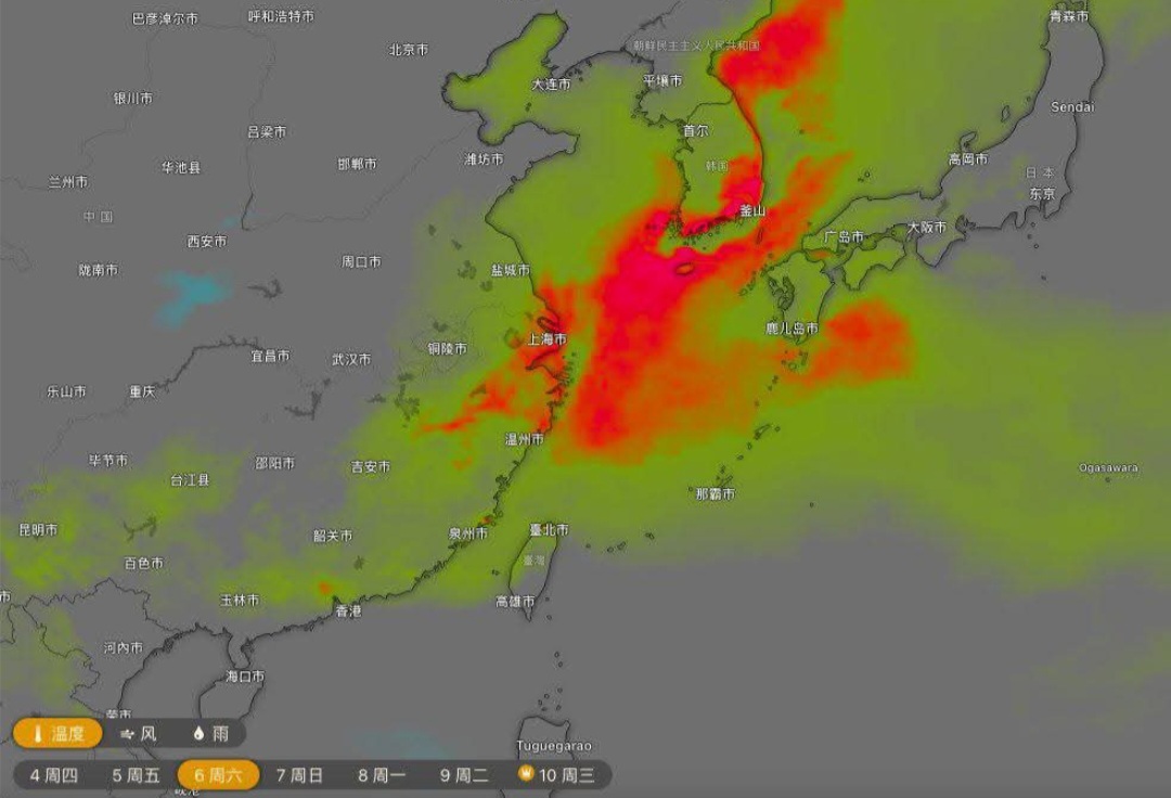 Temperature massime Cina 4 settembre 