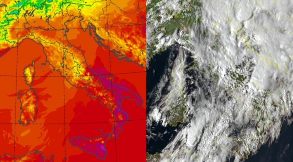 Temperature massime e satellite 10 settembre
