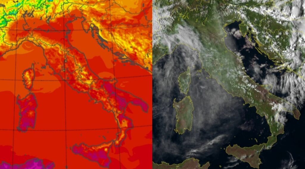 Temperature massime e satellite 14 settembre