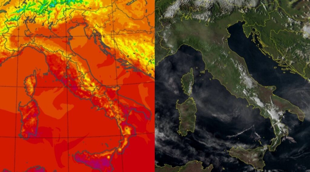 Temperature massime e satellite 17 settembre
