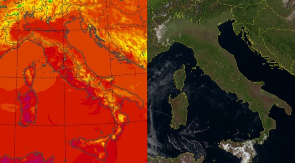 Temperature massime e satellite 18 settembre