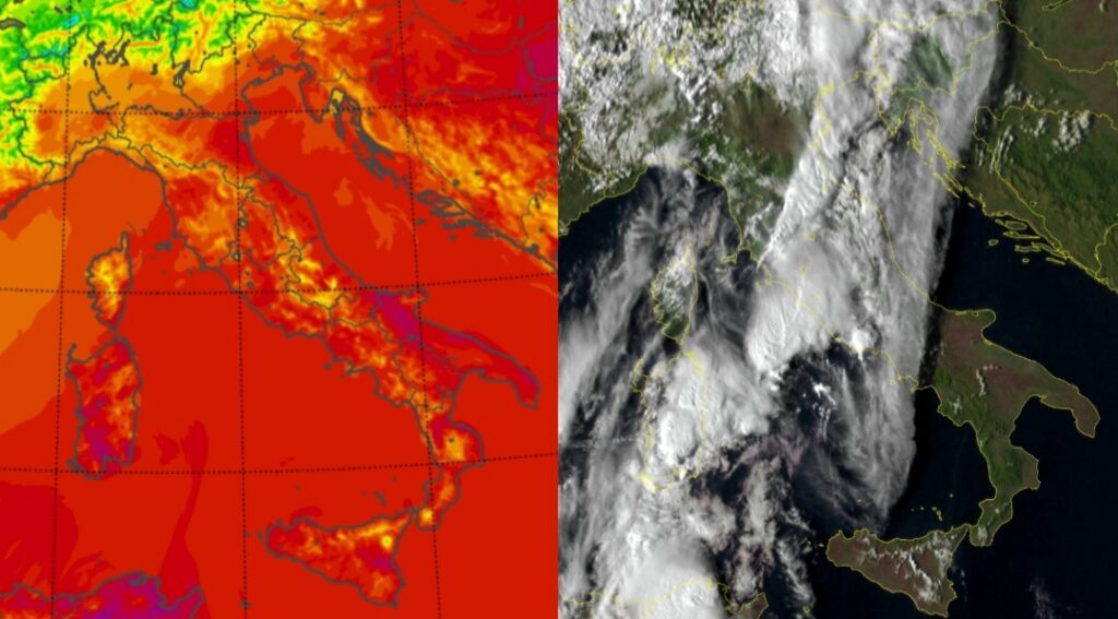 Temperature massime e satellite 22 settembre