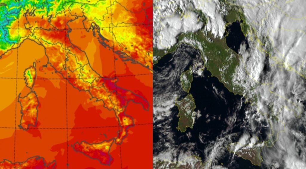 Temperature massime e satellite 24 settembre