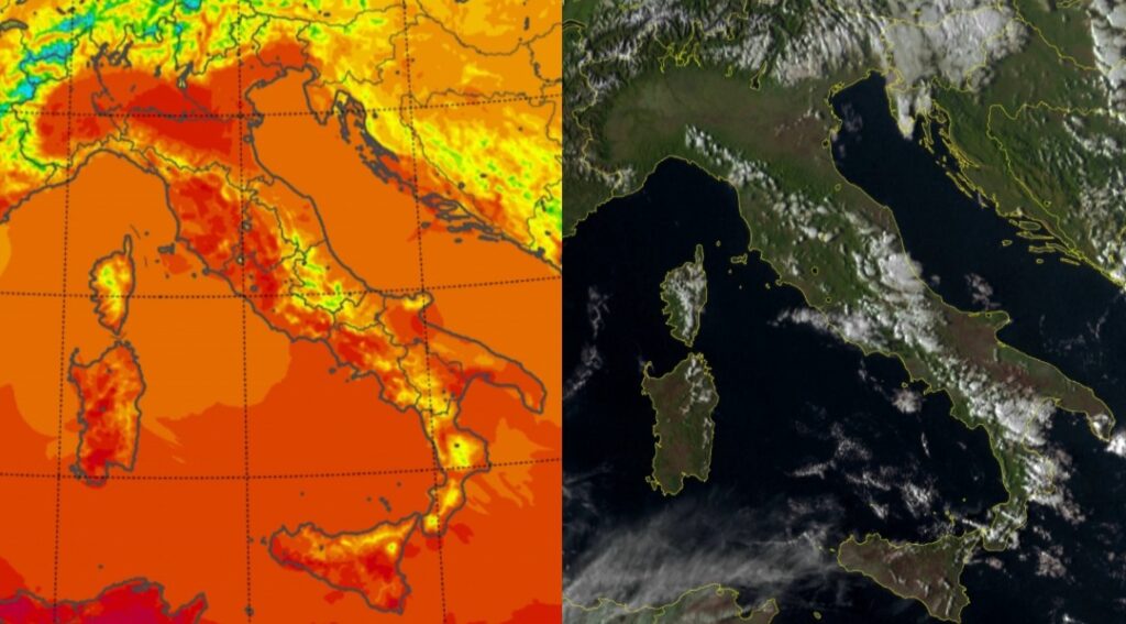 Temperature massime e satellite 29 settembre