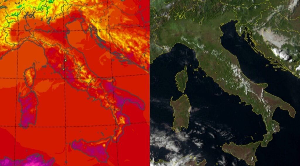 Temperature massime e satellite 6 settembre