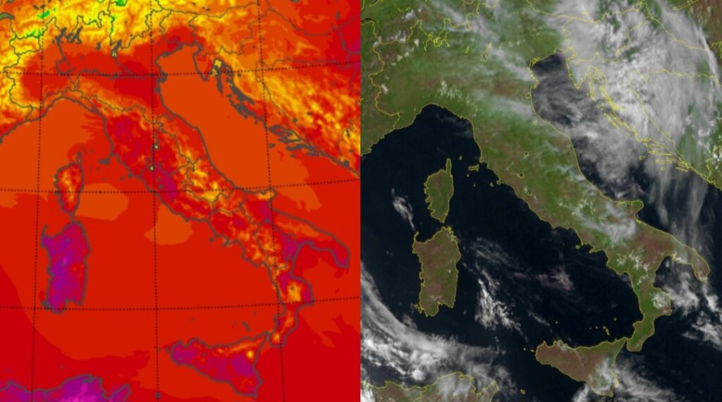 Temperature massime e satellite 7 settembre