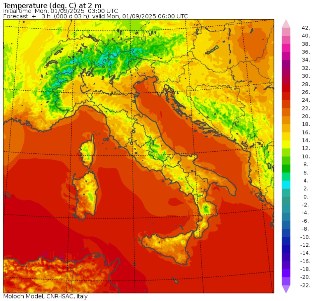 Temperature minime 1 settembre