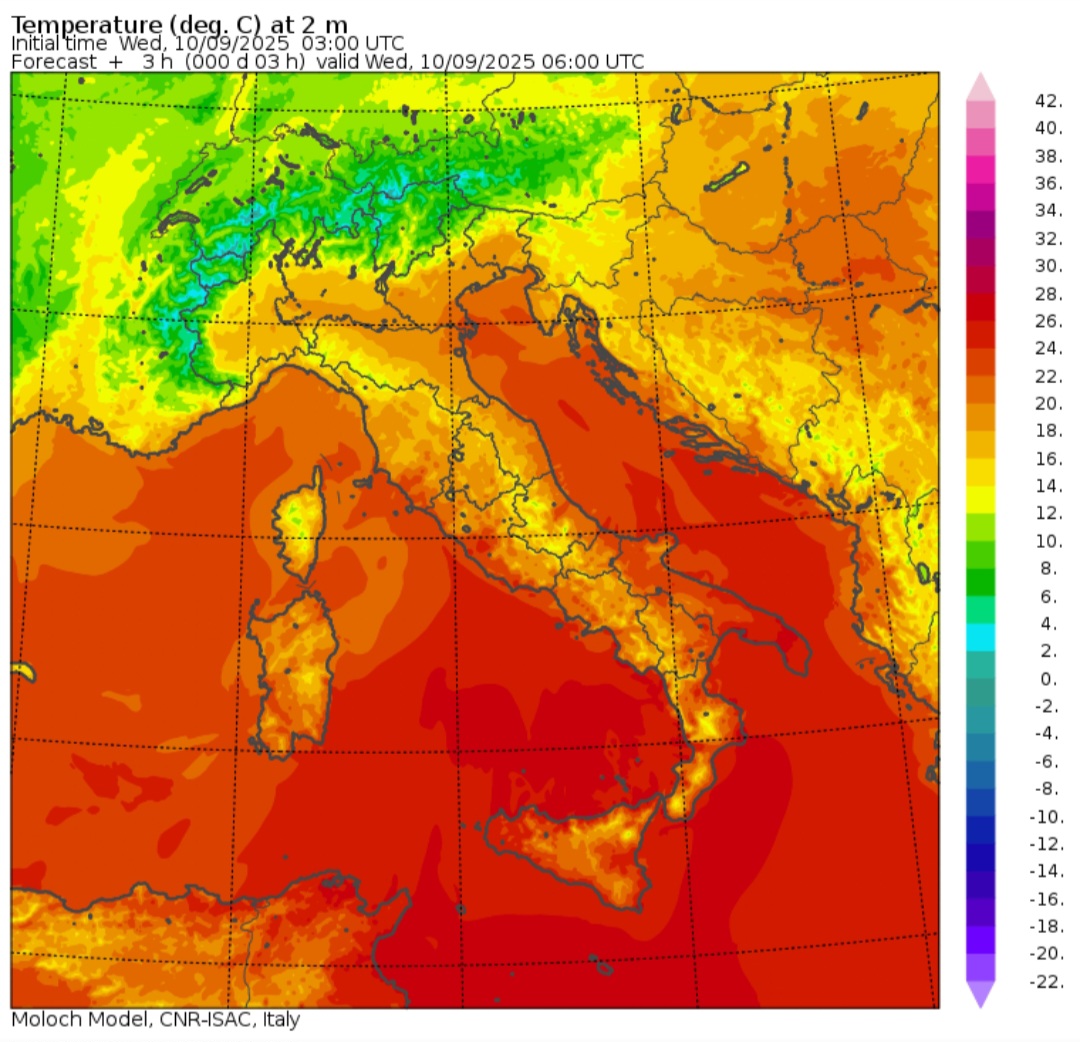 Temperature minime 10 settembre 
