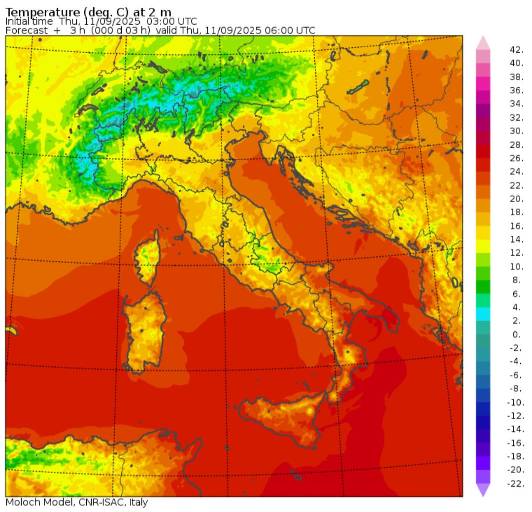 Temperature minime 11 settembre 