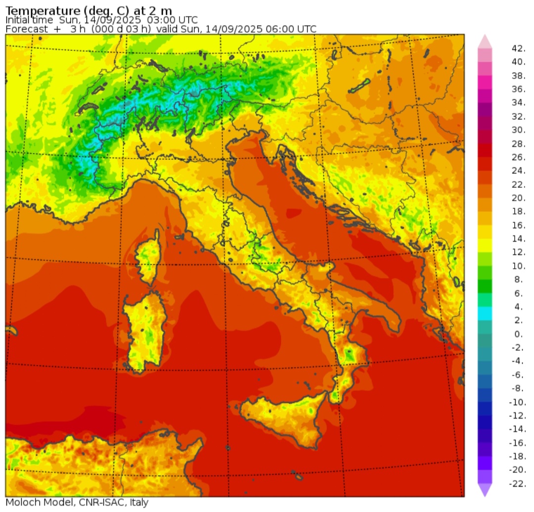 Temperature minime 14 settembre 