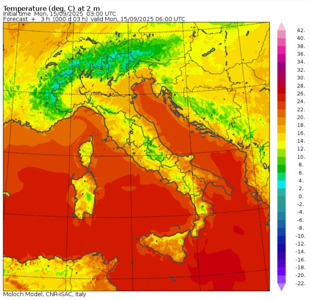 Temperature minime 15 settembre