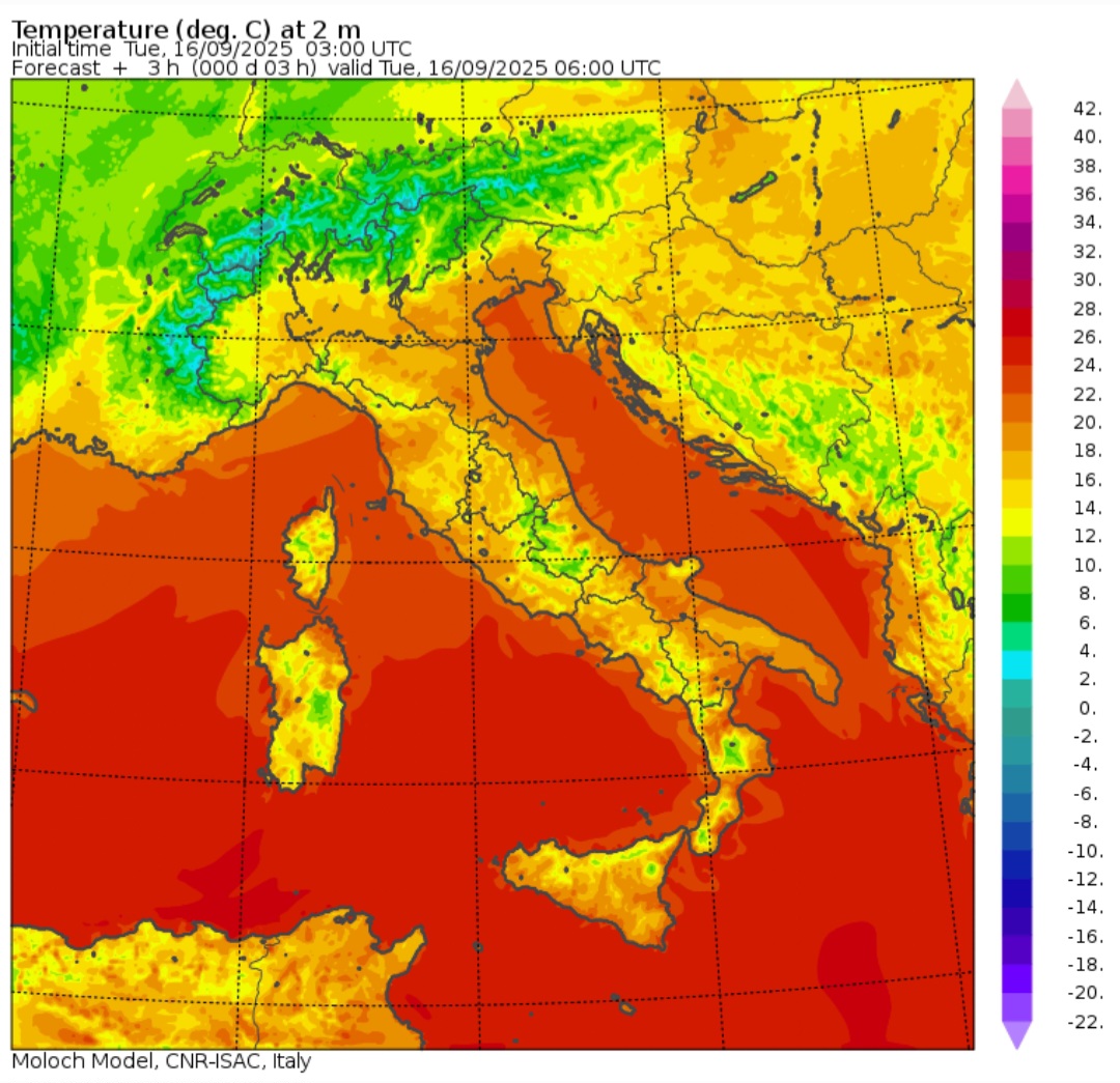 Temperature minime 16 settembre