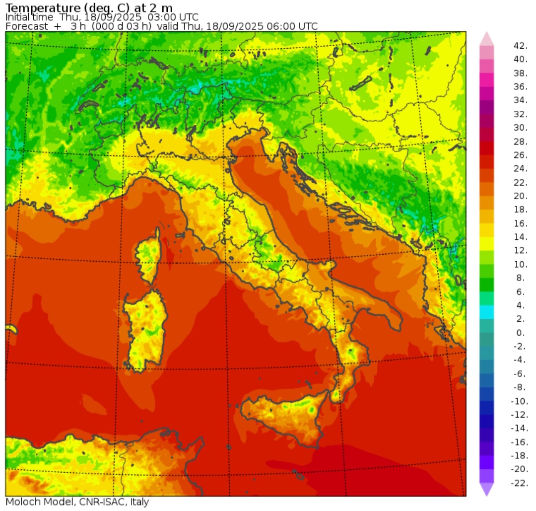 Temperature minime 18 settembre