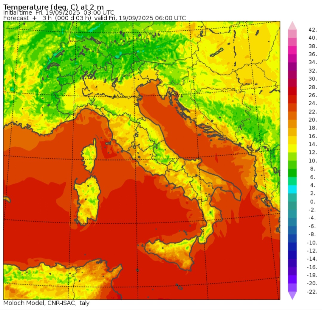 Temperature minime 19 settembre 