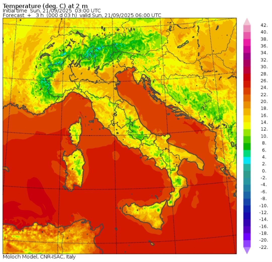 Temperature minime 21 settembre 
