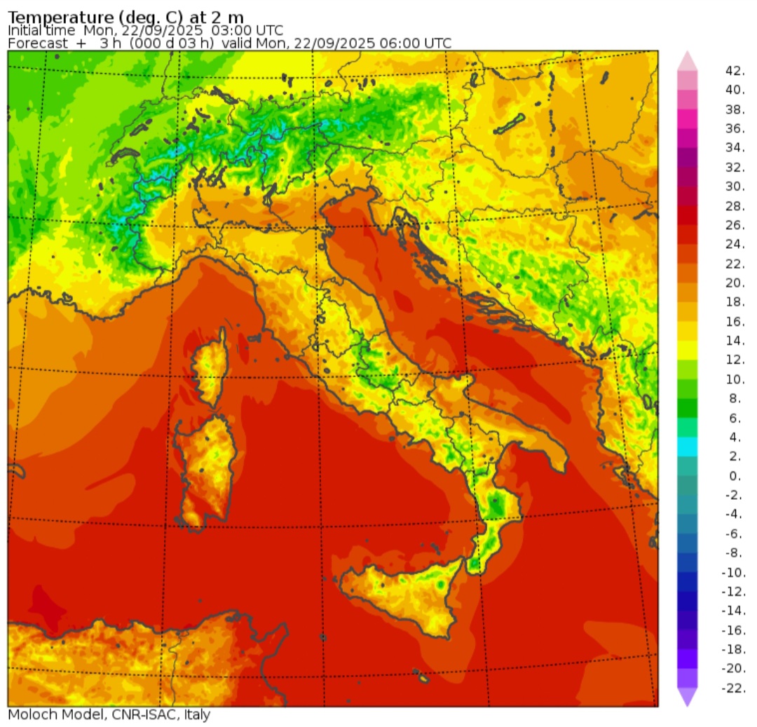 Temperature minime 22 settembre