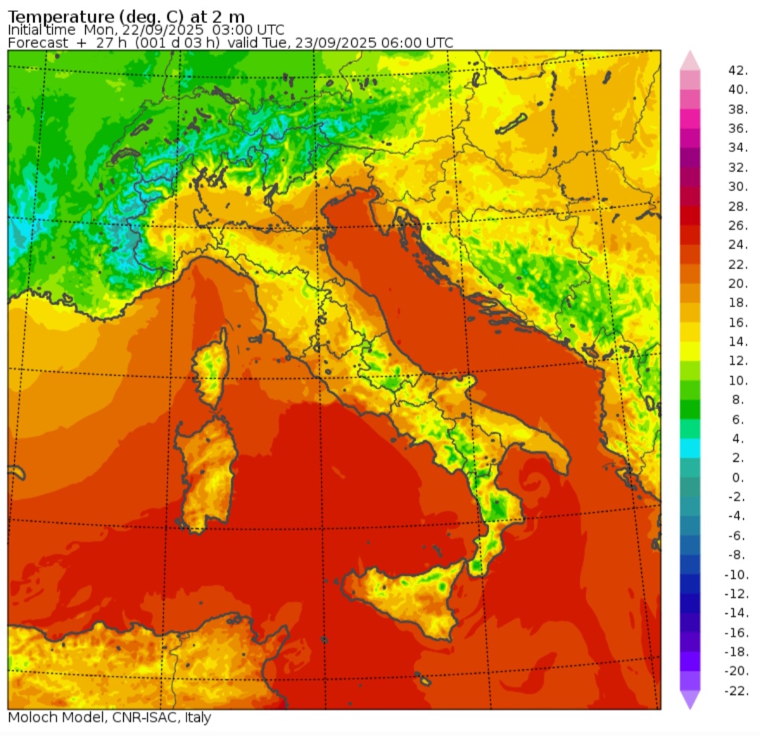 Temperature minime 23 settembre