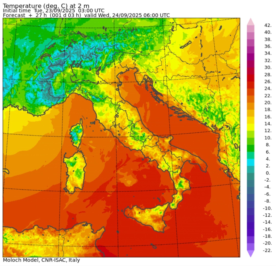 Temperature minime 24 settembre 
