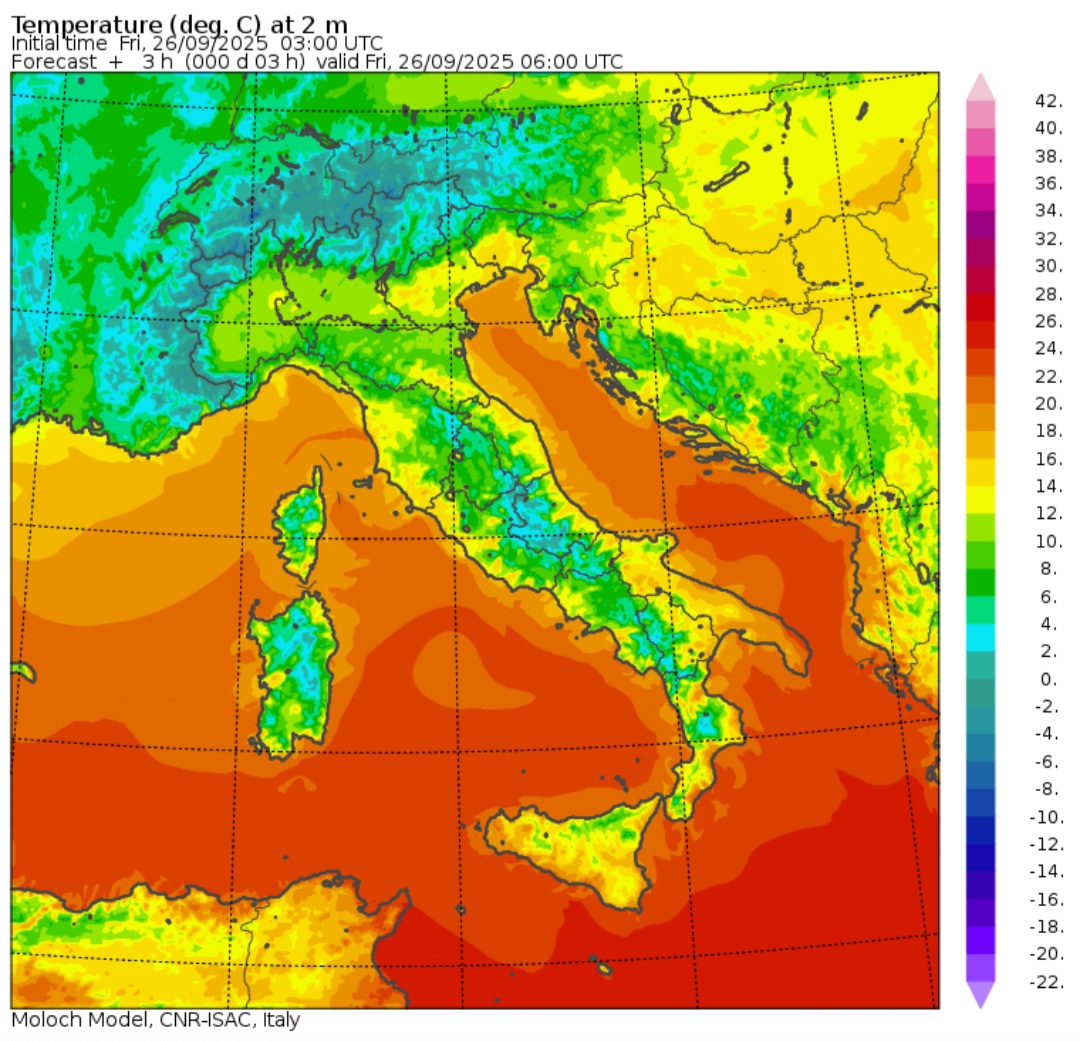 Temperature minime 26 settembre
