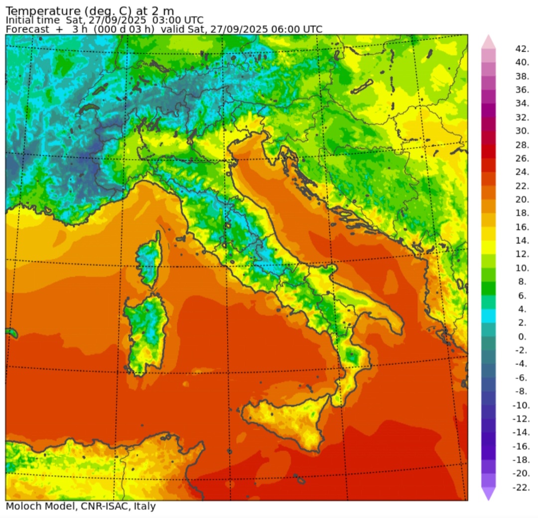 Temperature minime 27 settembre