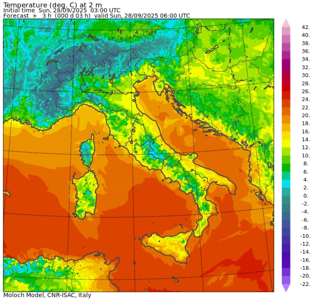 Temperature minime 28 settembre