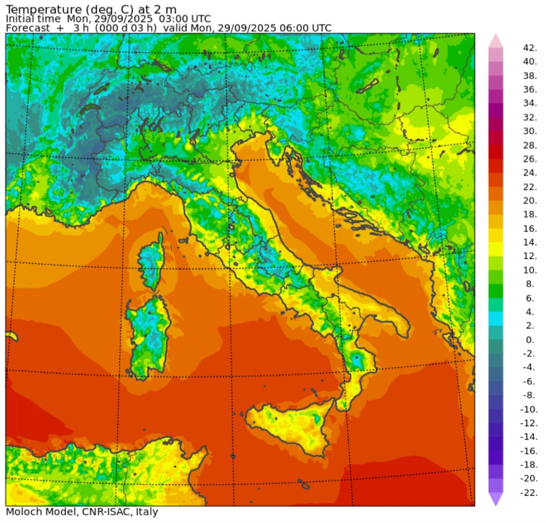 Temperature minime 29 settembre
