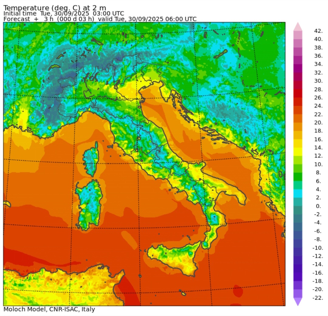 Temperature minime 30 settembre